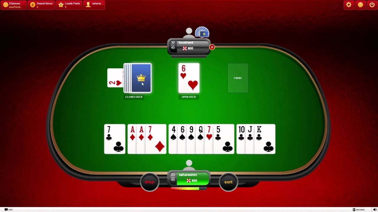 The gameplay of Deccan Rummy